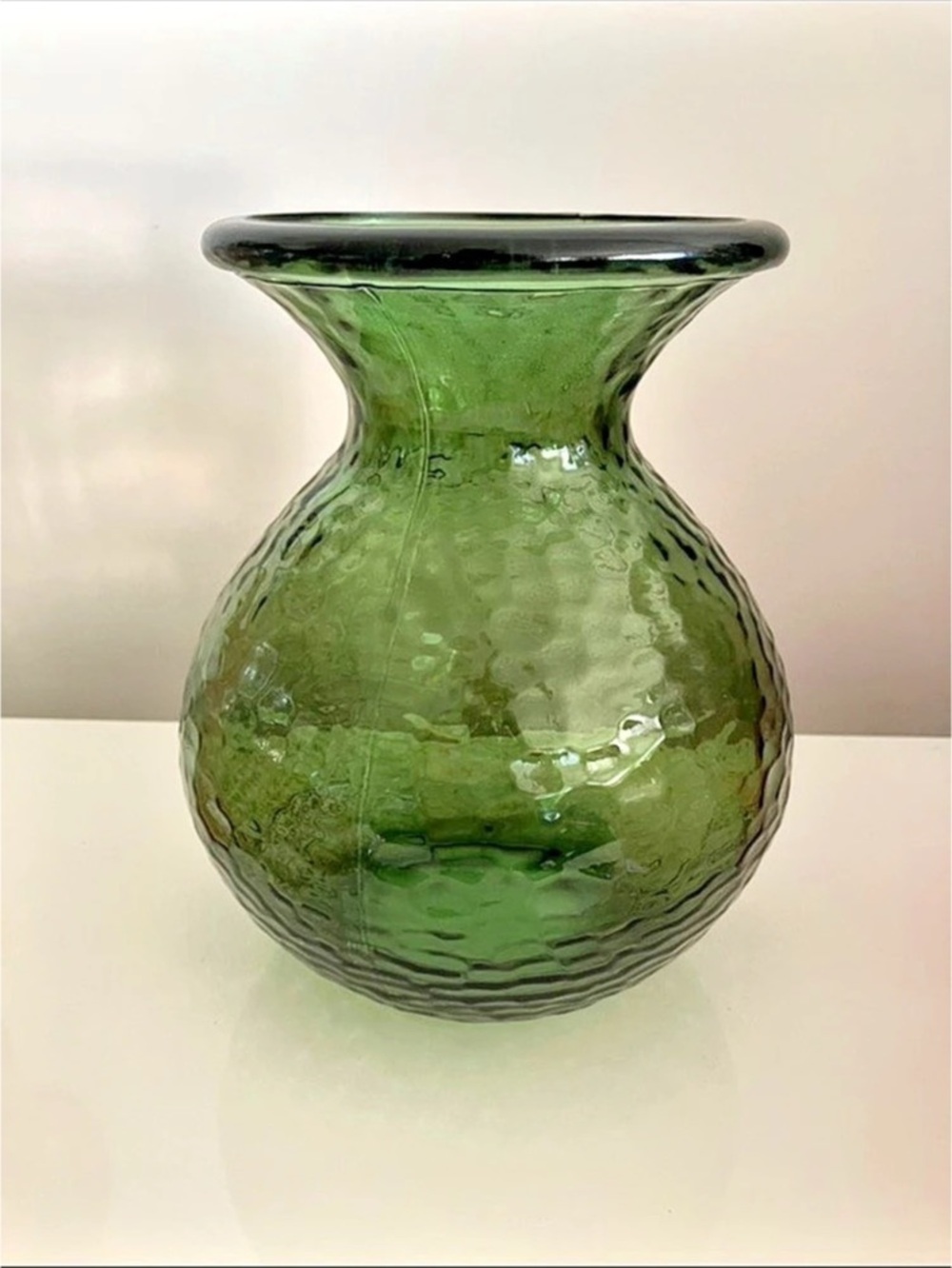 Vidrios SAN Miguel Recycled Green Textured Glass Vase